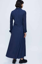 Load image into Gallery viewer, Wild Pony French Navy Reverse Wrap Shirt Dress
