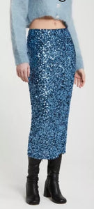 Ottod’Ame Blue Sequins Midi Skirt