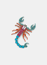 Load image into Gallery viewer, Essentiel Antwerp Multicoloured Rhinestone Scorpion Brooch

