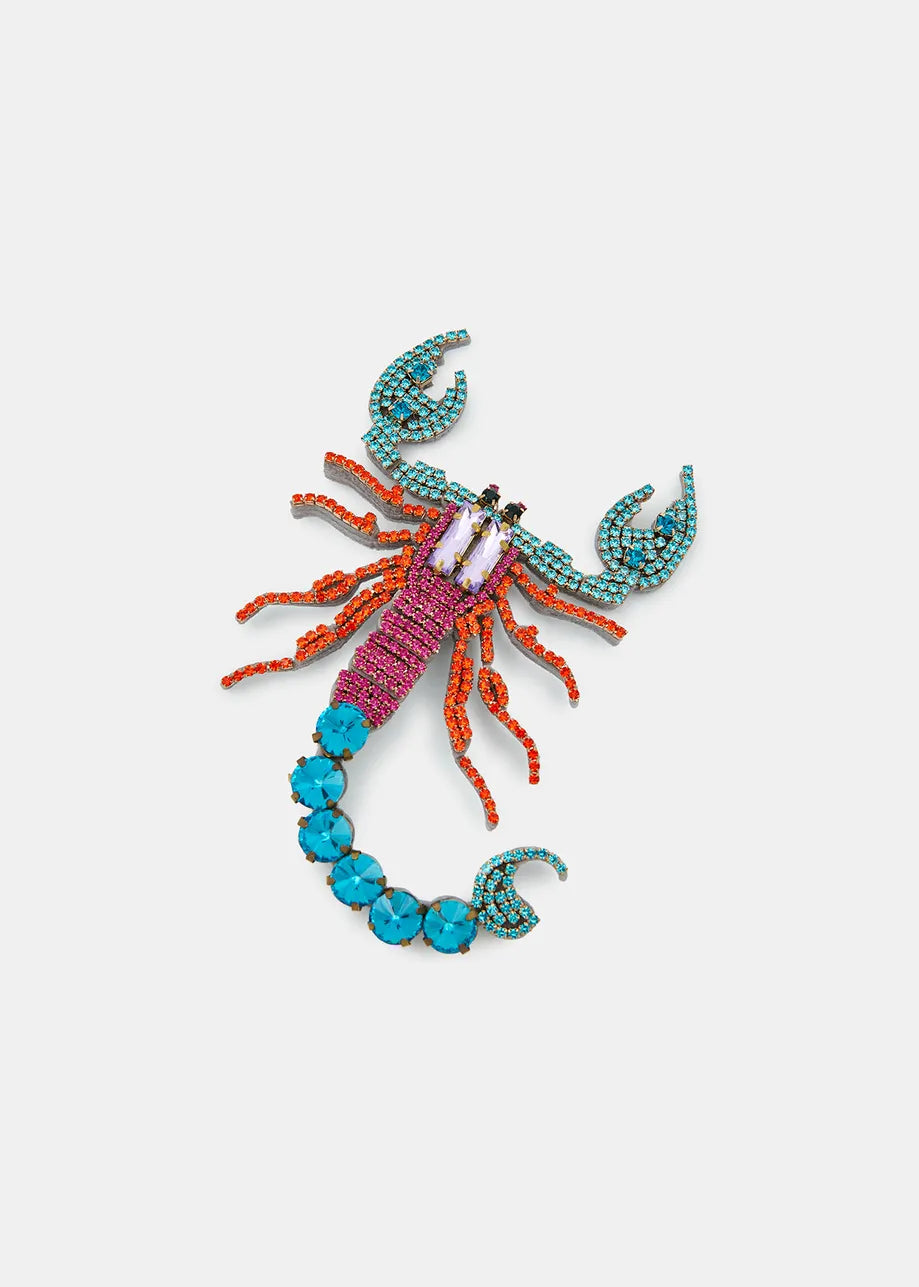 Essentiel Antwerp Multicoloured Rhinestone Scorpion Brooch