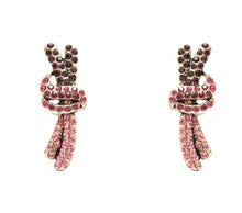Load image into Gallery viewer, Nali Antique Gold Crystal Knot Earrings
