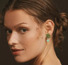 Load image into Gallery viewer, St. Erasmus Green Blossom Small Earrings