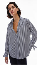 Load image into Gallery viewer, PENNYBLACK Navy &amp; White Striped Oversized Shirt
