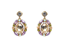 Load image into Gallery viewer, St. Erasmus Antique Lilac Crystal Oval Drop Earrings