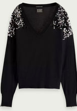 Load image into Gallery viewer, Scotch & Soda Black Fine Knit Sweater with Sequins