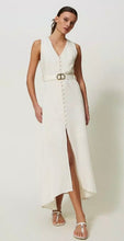 Load image into Gallery viewer, TWINSET Ivory Linen Blend Sleeveless Dress
