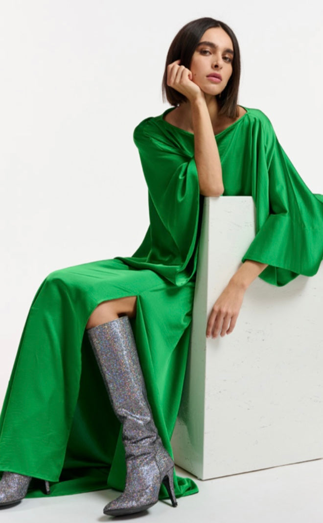 SYBIL - Essentiel Antwerp Green Satin Gown SYBIL Boutique SYBIL - Essentiel Antwerp Green Satin Gown SYBIL Boutique