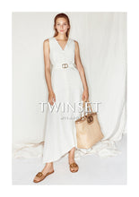 Load image into Gallery viewer, TWINSET Ivory Linen Blend Sleeveless Dress
