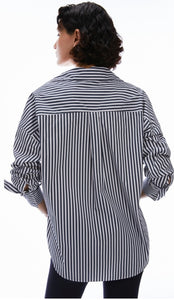 PENNYBLACK Navy & White Striped Oversized Shirt