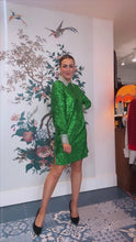 Load and play video in Gallery viewer, Scotch & Soda Green Sequin Shift Dress