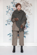 Load image into Gallery viewer, Green & Brown Wool Blanket Scarf