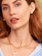 Load image into Gallery viewer, Ottoman Hands Heart Mother Of Pearl and Turquoise Earrings