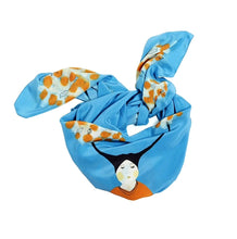 Load image into Gallery viewer, Jokamin Sky Blue and Orange Silk Scarf