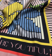 Load image into Gallery viewer, Tidings Large Statement Silk Scarf “Be-You-tiful“
