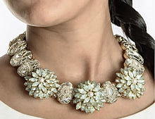 Load image into Gallery viewer, St. Erasmus White , Gold & Crystal Necklace