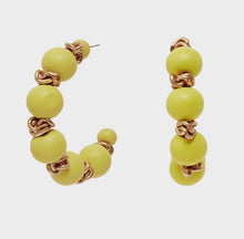 Load image into Gallery viewer, Nali Yellow Hoop Earrings