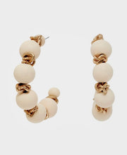 Load image into Gallery viewer, Nali Cream Hoop Earrings