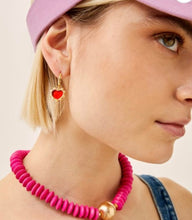 Load image into Gallery viewer, Nali 14k Gold Plated Red Heart Earrings