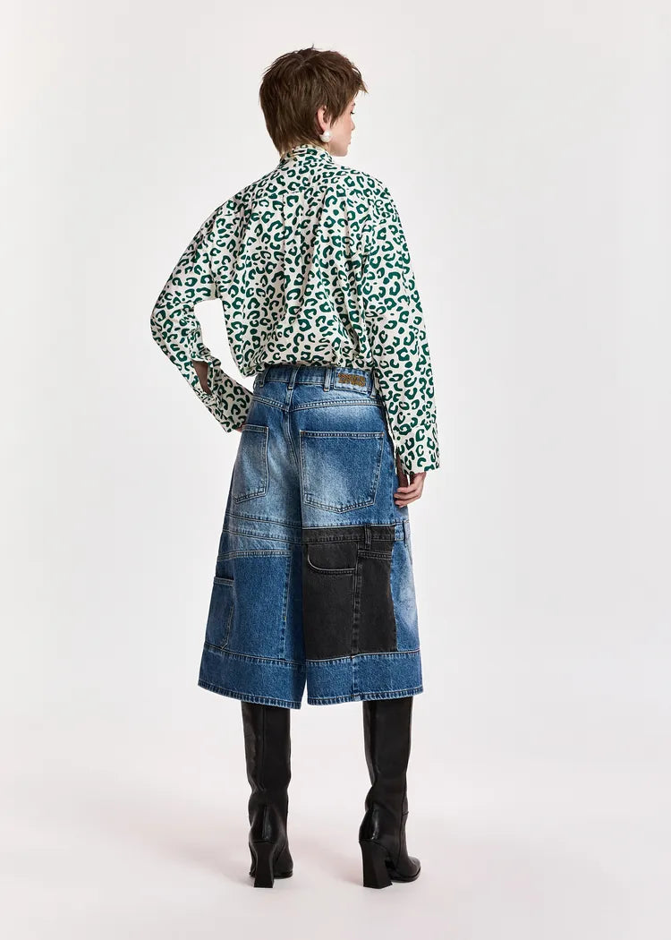 Essentiel Antwerp Patchwork Denim Culottes