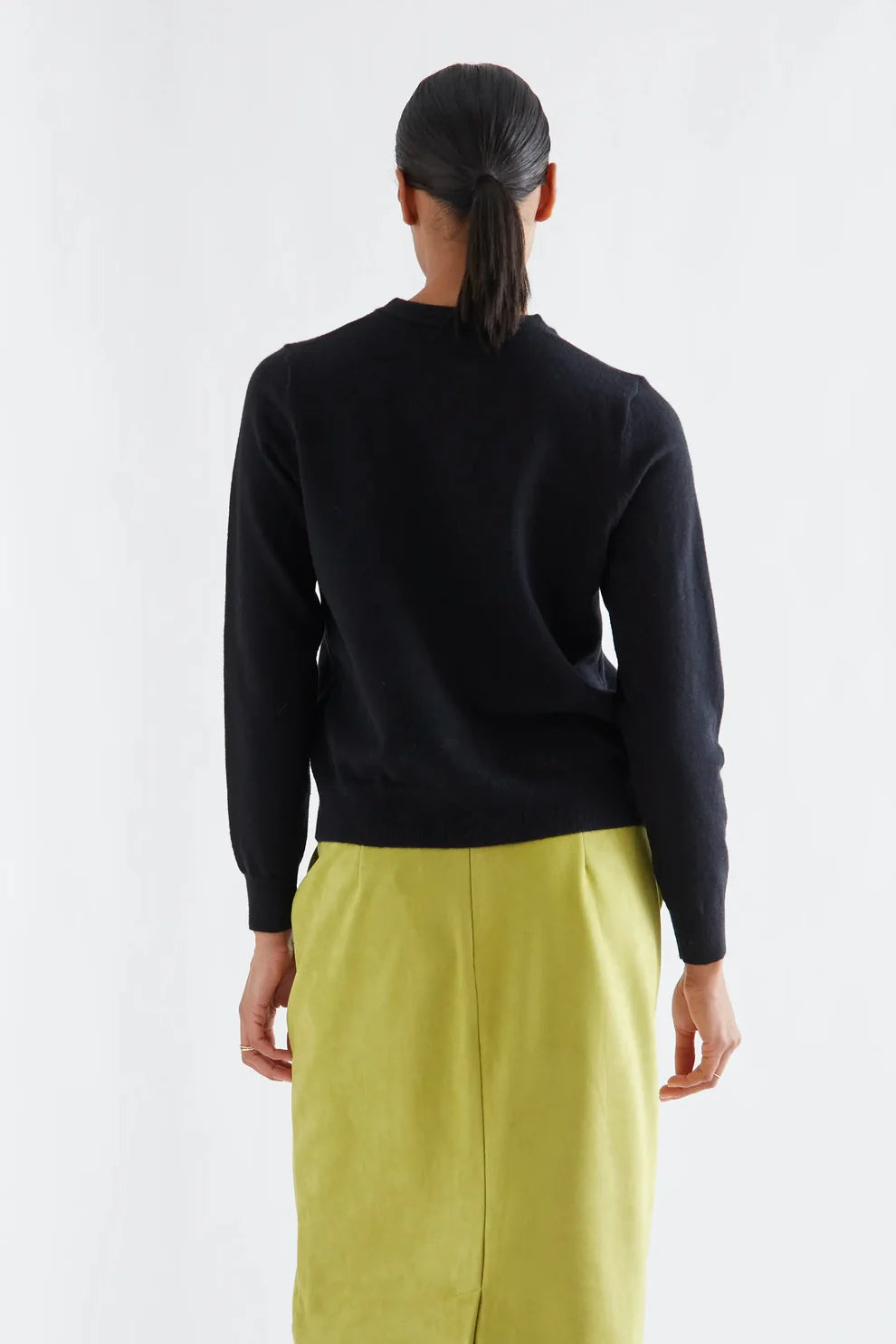 Compañia Fantástica Black Cardigan with Yellow PomPom Buttons