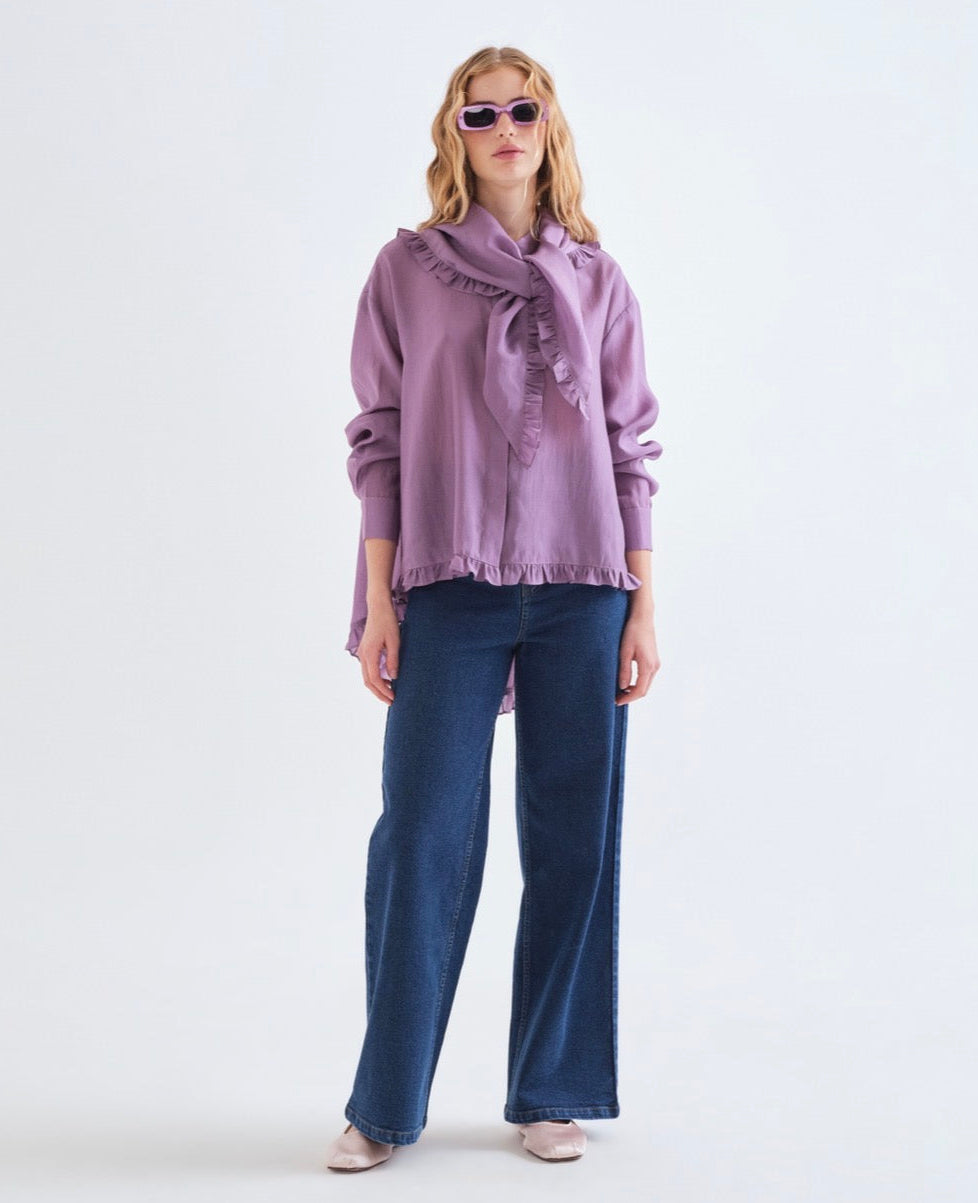 Compañia Fantástica Violet Blouse with Removable Collar Scarf