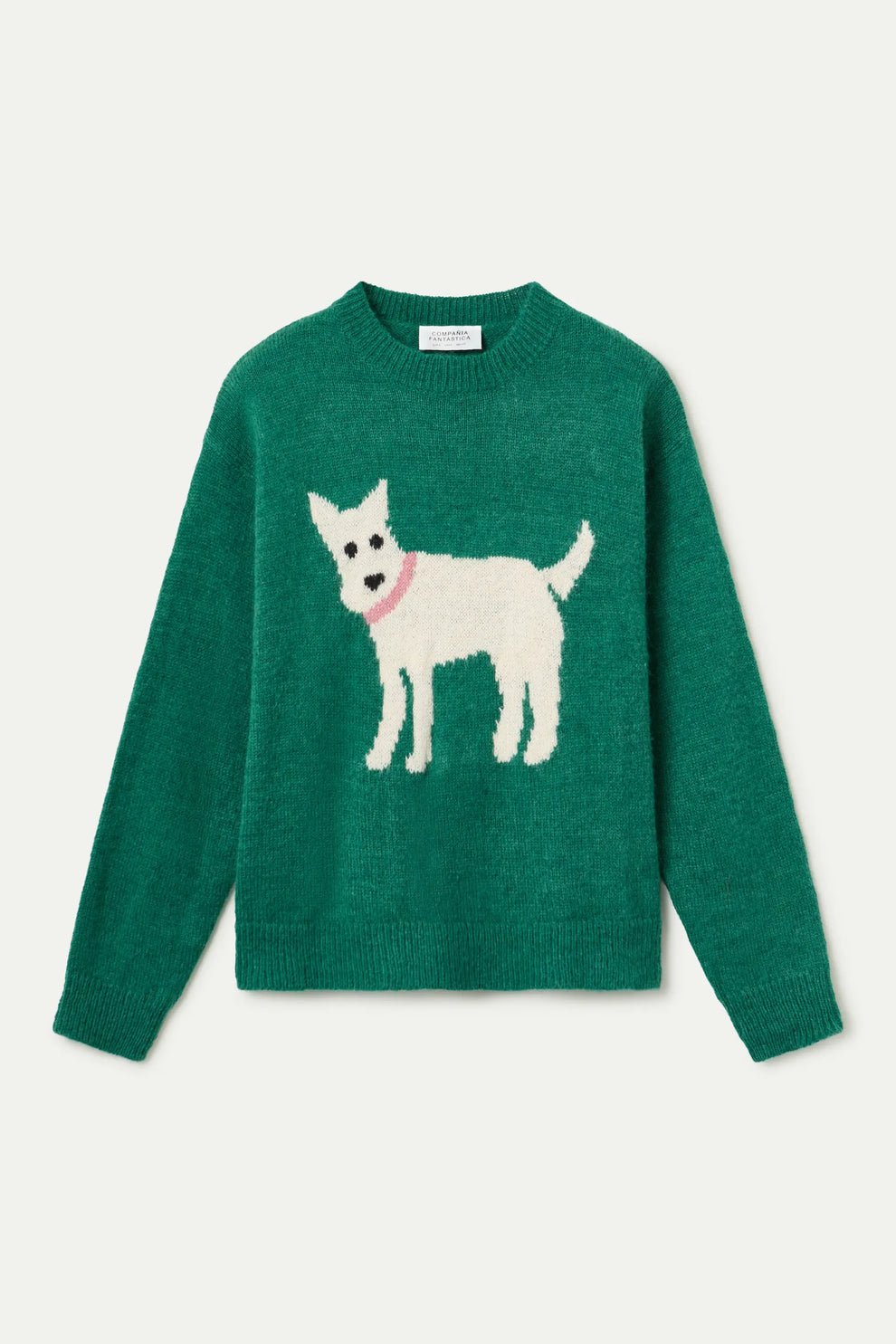 Compañia Fantástica Green Knit Jumper with Dog Print