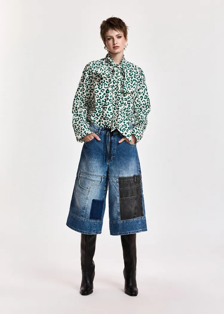Essentiel Antwerp Patchwork Denim Culottes