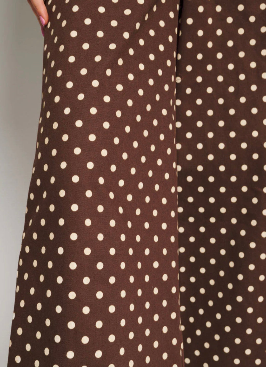 Sister Jane Brown Polka Dot Canvas Wide Leg Trousers