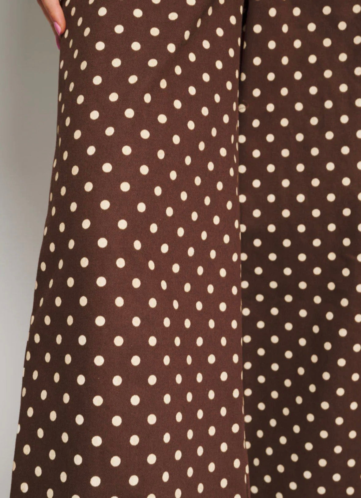 Sister Jane Brown Polka Dot Canvas Wide Leg Trousers