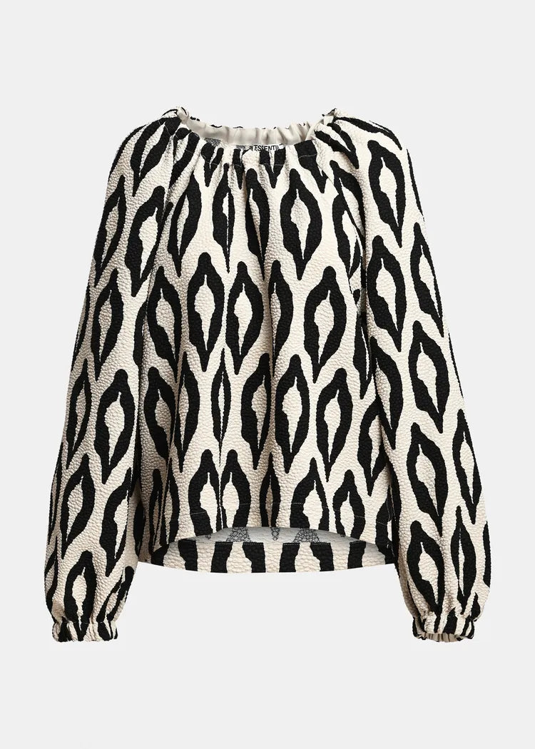 Essentiel Antwerp Cream & Black Printed Blouse