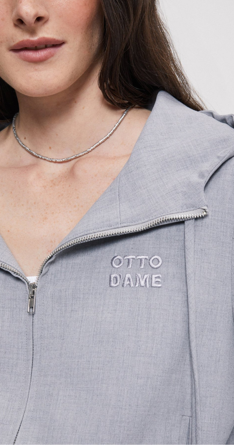 Ottod’Ame Dove Grey Suit Bomber Jacket