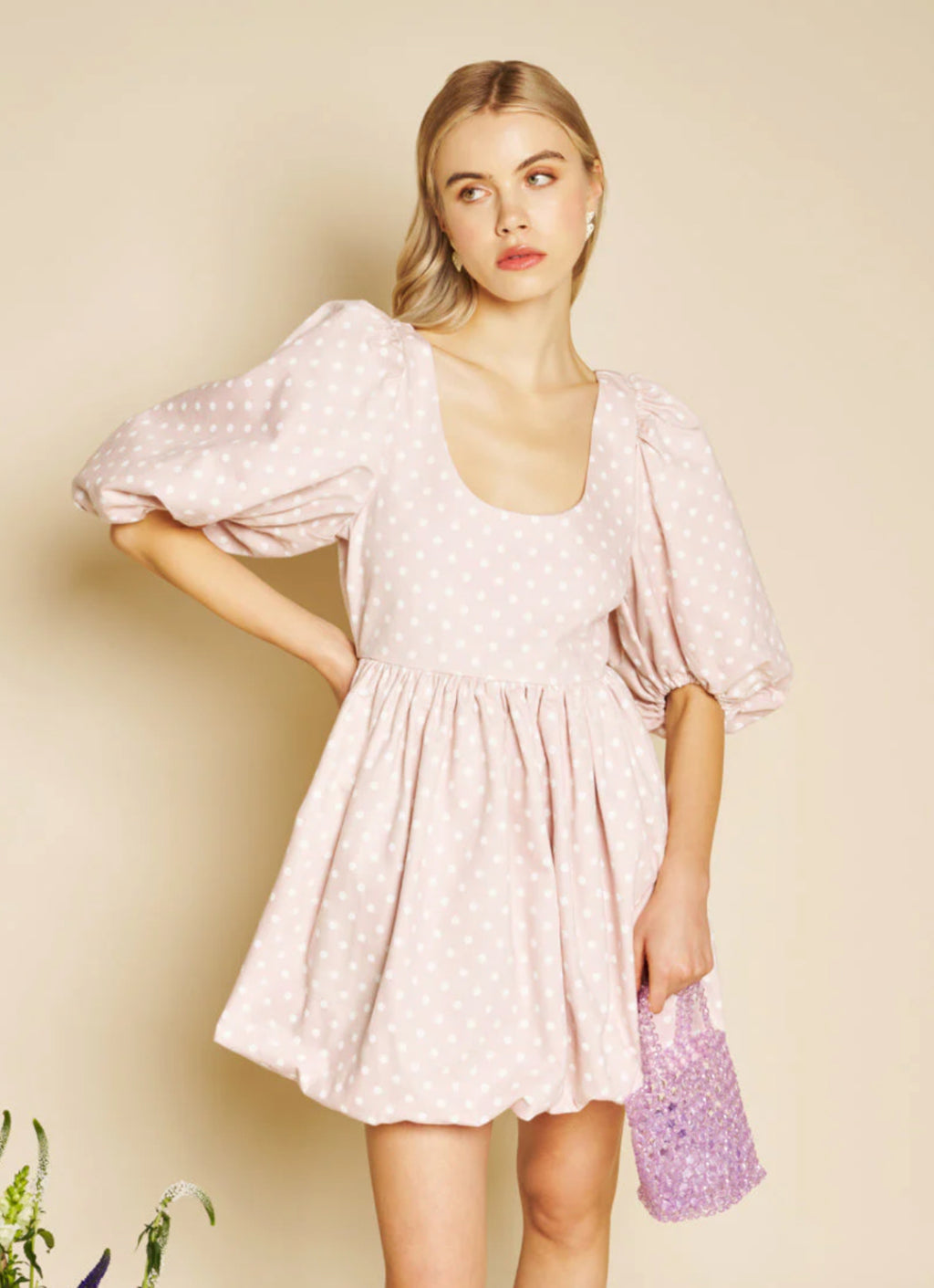 Sister Jane Soft Blush pink  Polka Dot Puff Ball with Polka Dot Dress