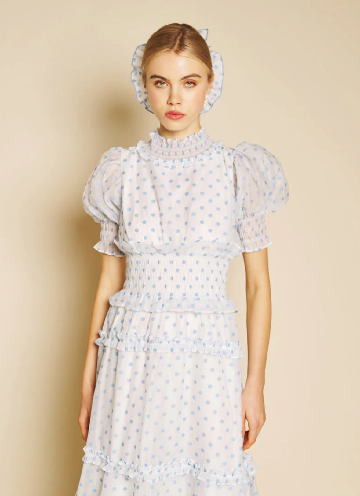 Sister Jane Baby Blue Polka Dot Organza Dress