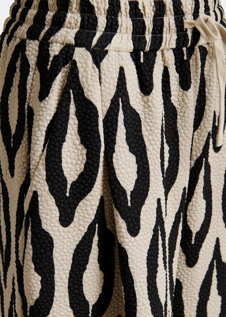 Essentiel Antwerp Cream & Black Printed Wide Leg Pants