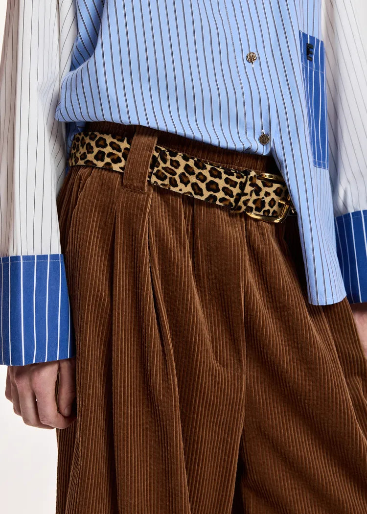 Essentiel Antwerp Brown Corduroy Wide Leg Pants
