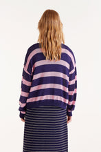 Load image into Gallery viewer, Compañia Fantastica Navy &amp; Pink striped knit jumper
