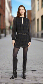 Ottod’Ame Viscose Mini Dress in Check Print