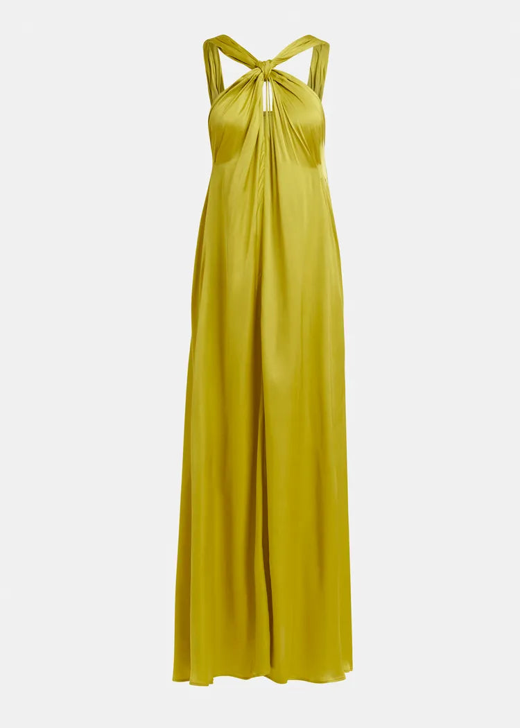 Essentiel Antwerp Yellow Green Maxi Dress