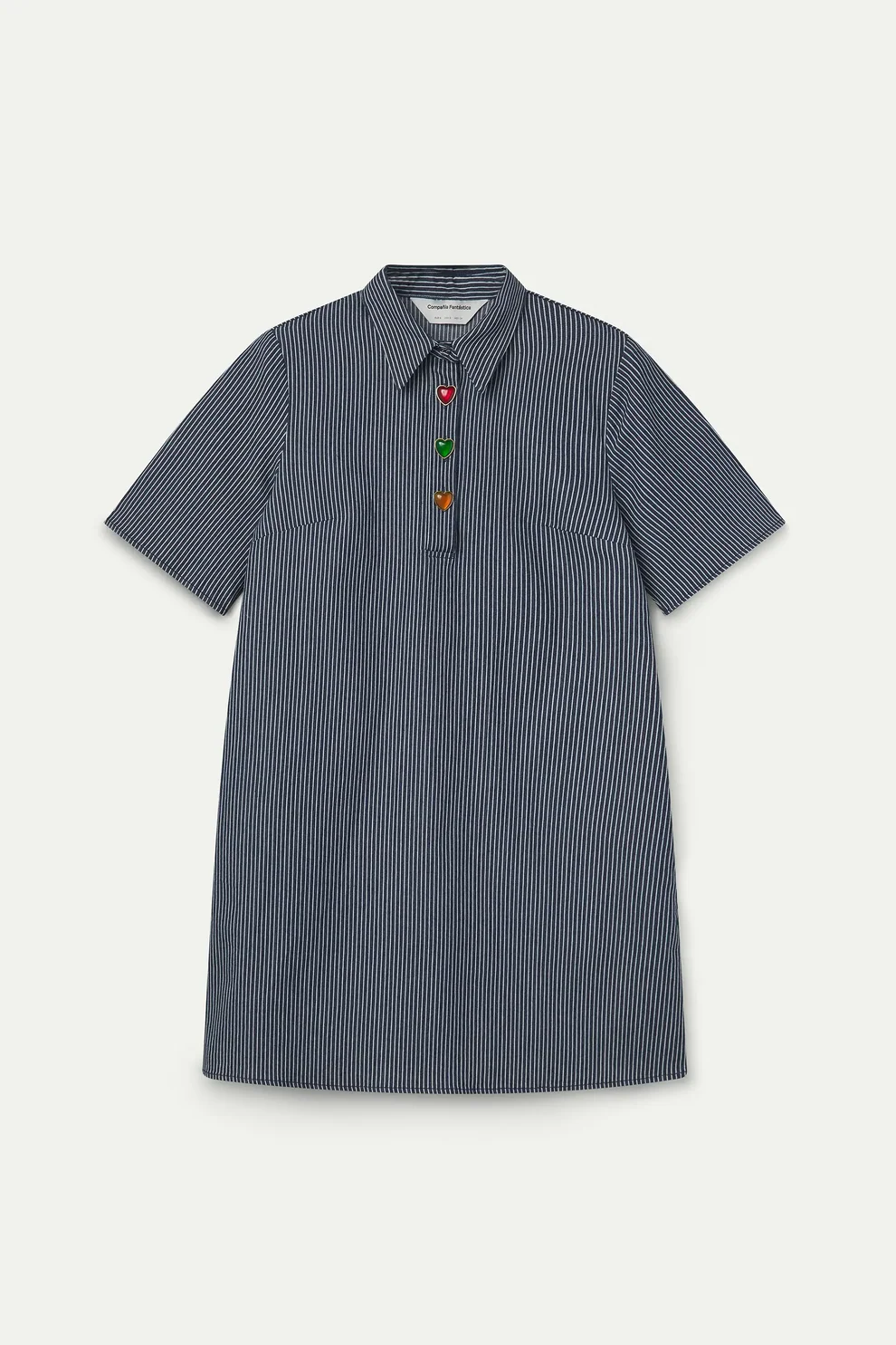 Compañia Fantástica Striped Denim Shift Dress