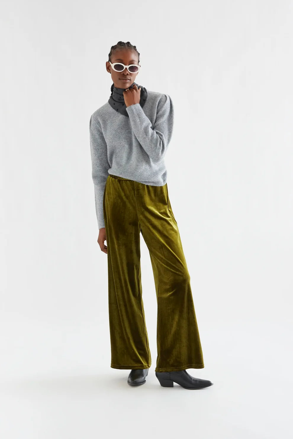 Compañia Fantástica Green Velvet Trousers