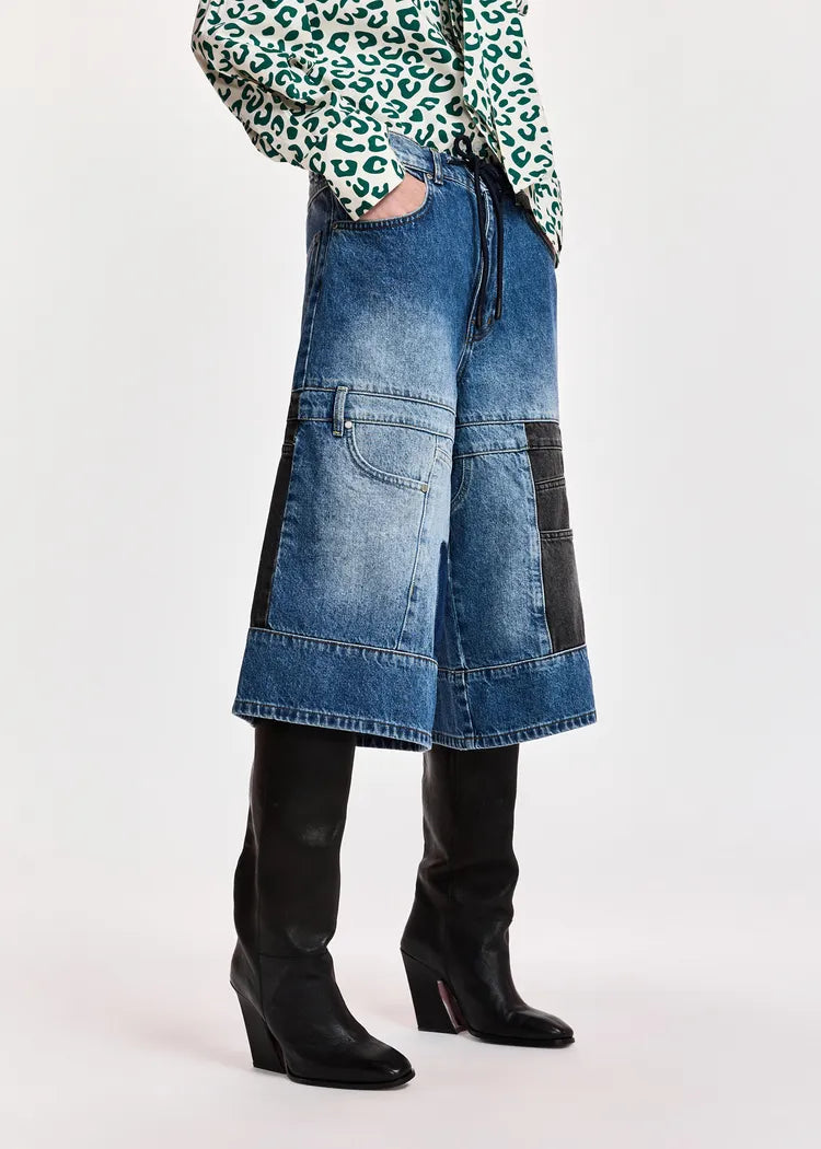 Essentiel Antwerp Patchwork Denim Culottes