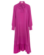 Beatrice B. Magenta Long Silk Blend Dress