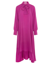 Load image into Gallery viewer, Beatrice B. Magenta Long Silk Blend Dress

