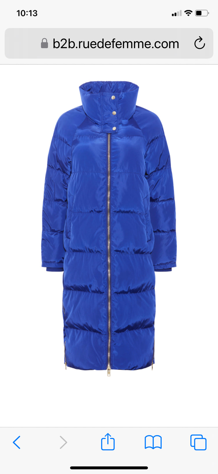 RDF Cobalt Blue Puffa Coat