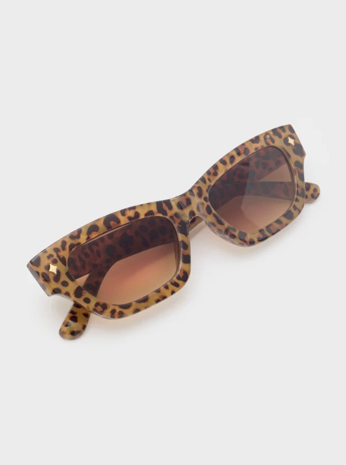 NALI Leopard Print Rectangular Cat Eye Sunglasses