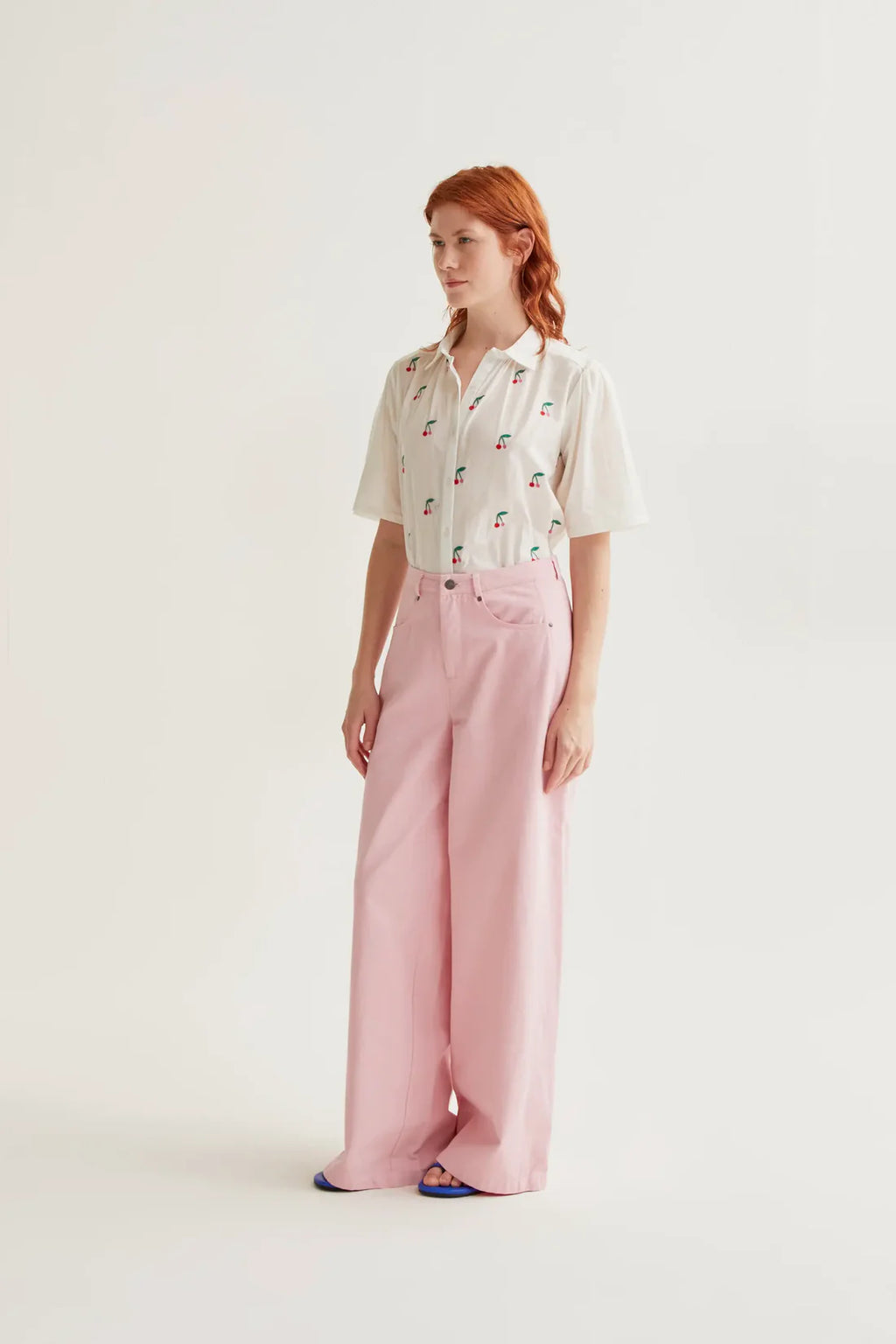 Compañía White Shirt with Cherries print