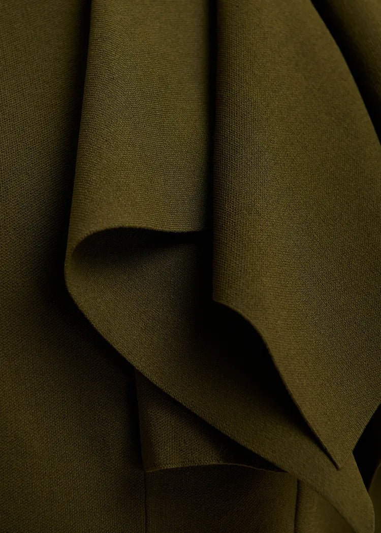 Essentiel Antwerp Khaki Green Top with Frill Detail