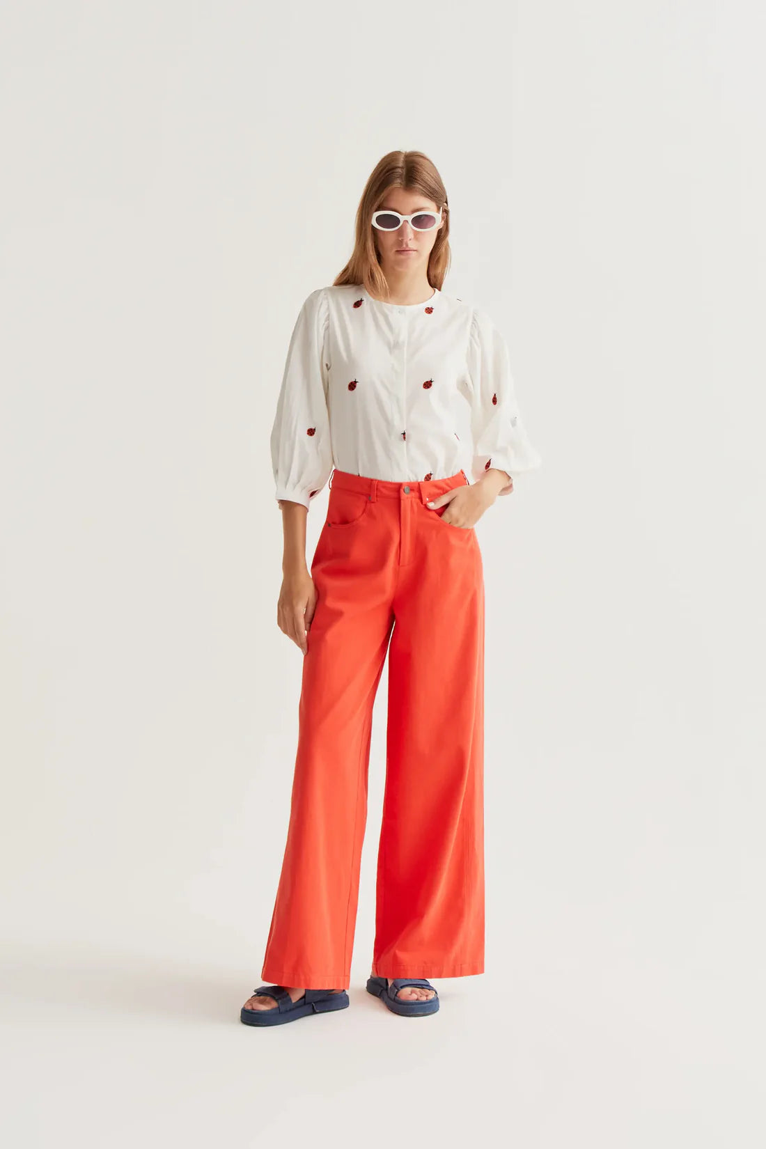 Compañía White Ladybird Print Blouse
