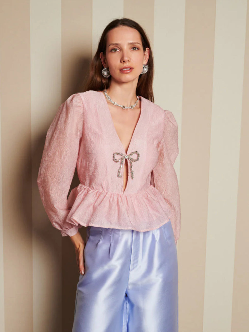 DREAM Sister Jane Pink Structured Top with Peplum