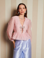 DREAM Sister Jane Pink Structured Top with Peplum